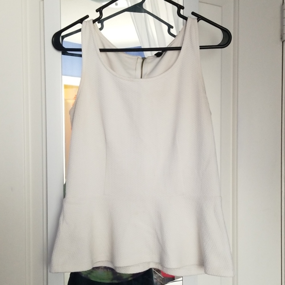 Ann Taylor white peplum dress shirt